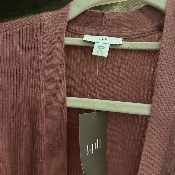 New J Jill Open Long Cardigan Dusty Rose SZ Medium Petite also fits Medium - Picture 1 of 5